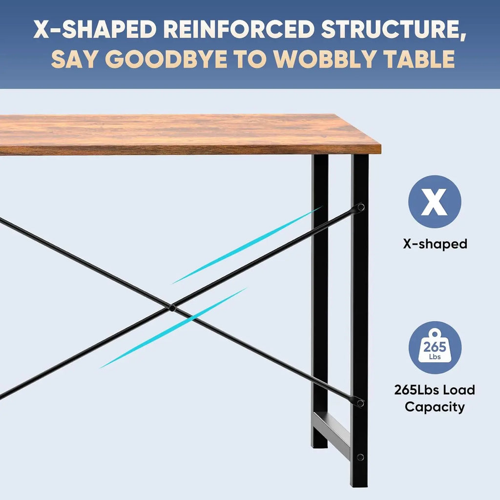 32-inch Modern Home Office Desk, X-Shaped Reinforcement Study Table for Bedroom Writing
