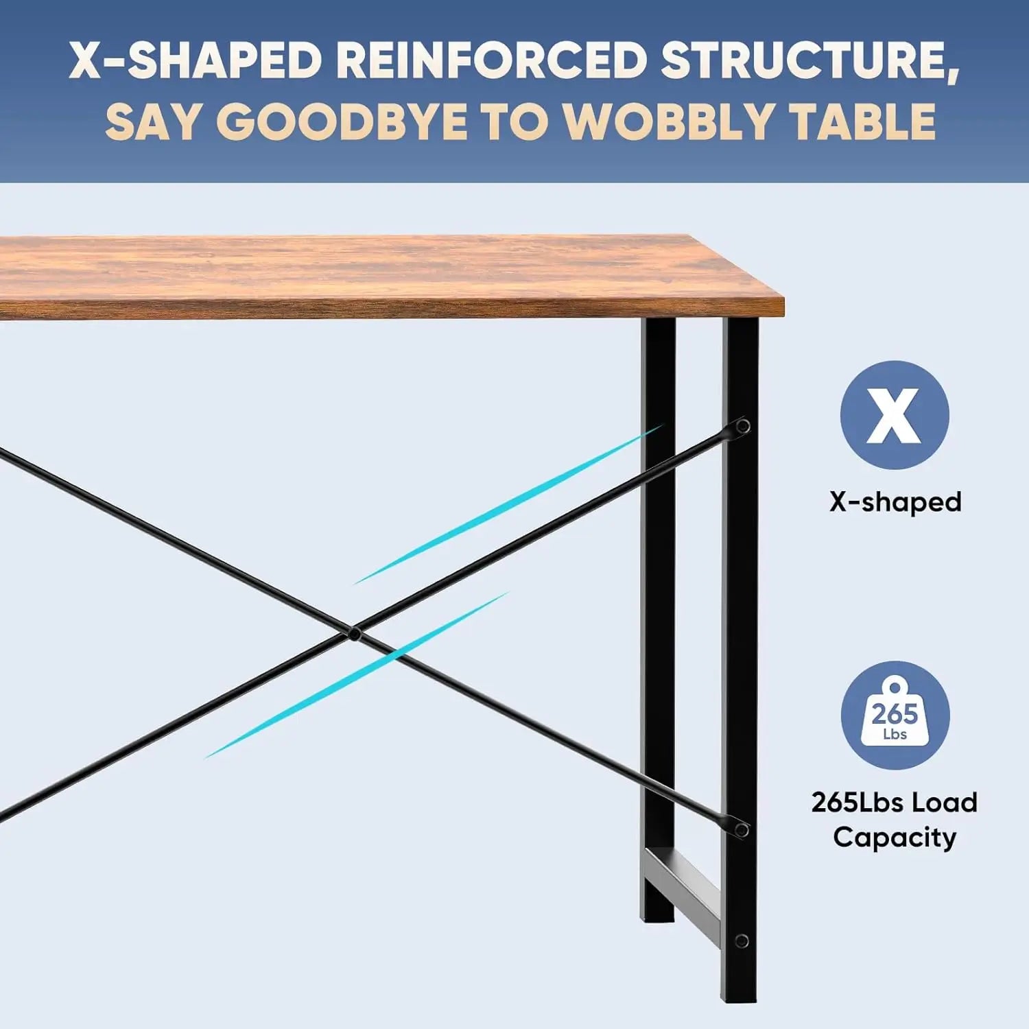 32-inch Modern Home Office Desk, X-Shaped Reinforcement Study Table for Bedroom Writing