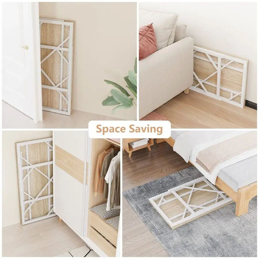 Folding Desk Writing Computer Desk for Home Office, NoAssembly Study Office Desk Foldable Table for Small Spaces