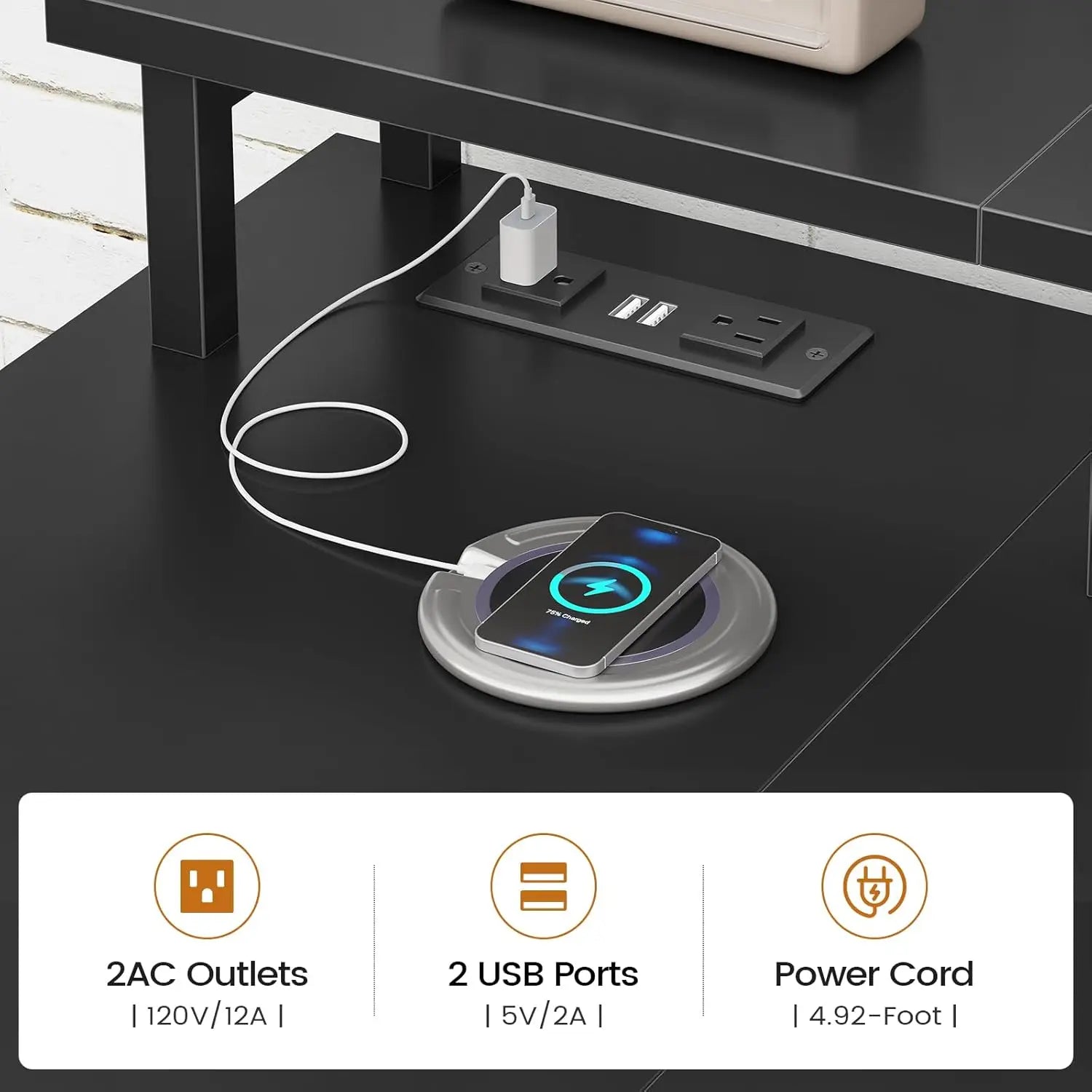 L Shaped Desk with 4 Drawers and Storage Shelves, L Shaped Gaming Desk with LED Lights & Power Outlets, Computer, Customized