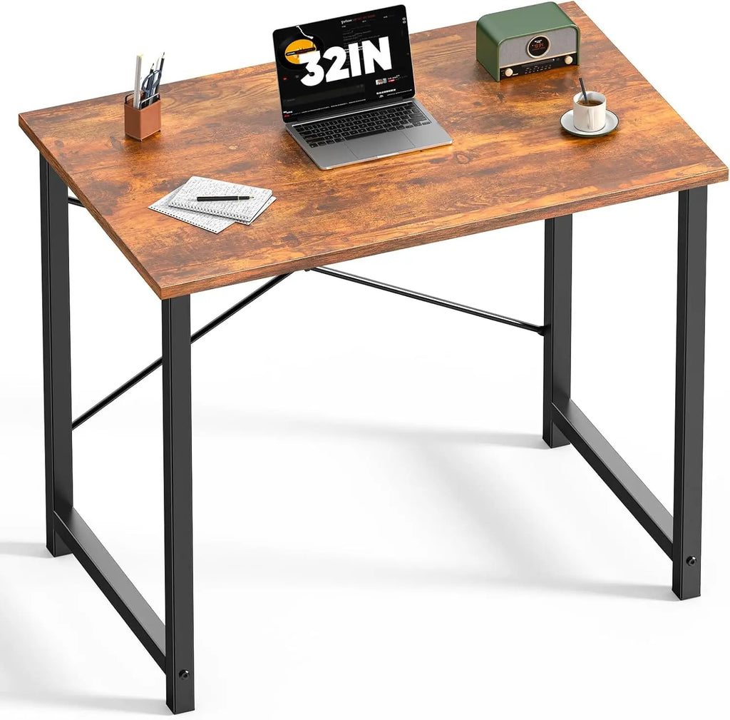 32-inch Modern Home Office Desk, X-Shaped Reinforcement Study Table for Bedroom Writing